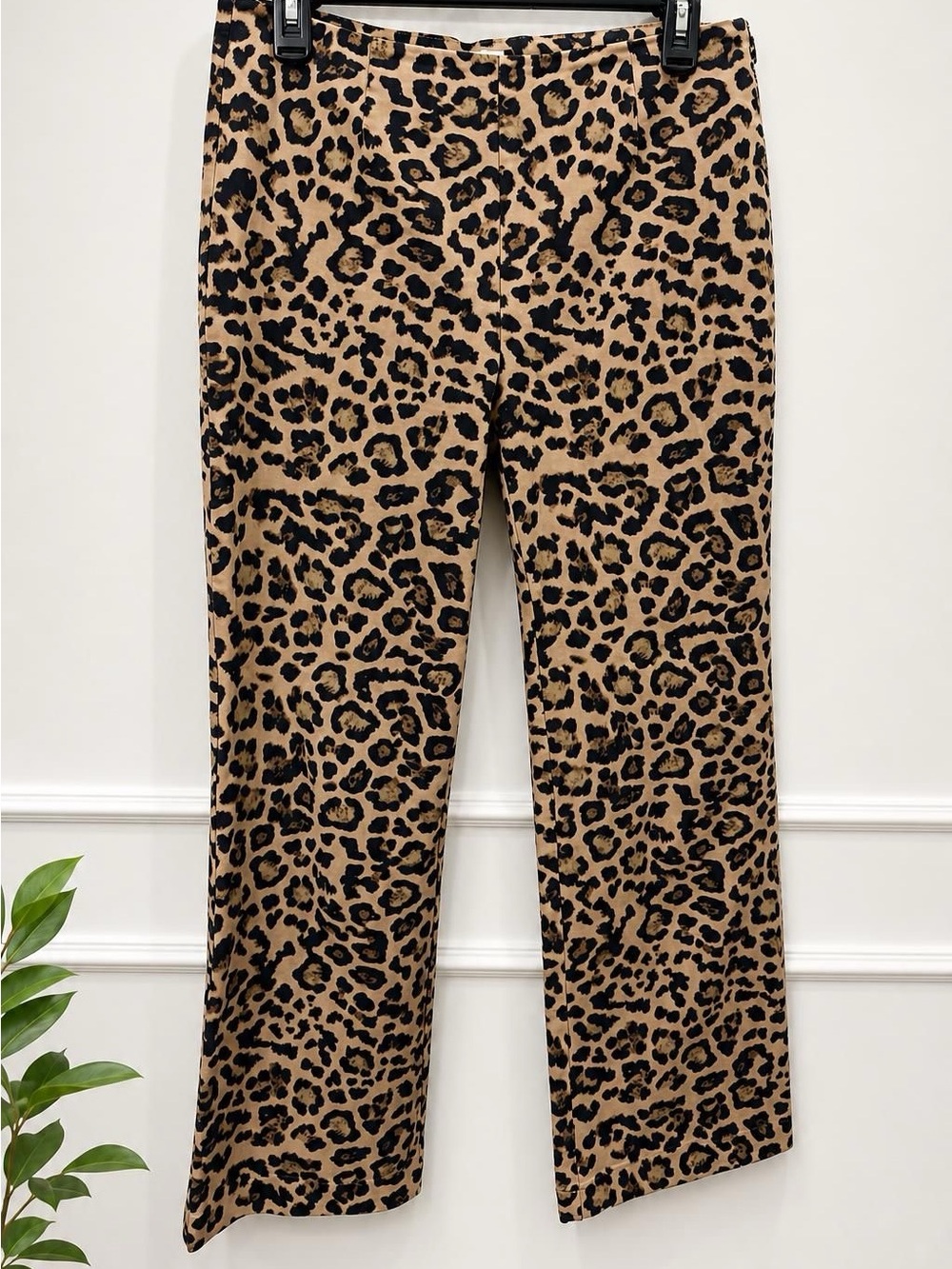 LOFT Leopard Print Pull-On Pants in Tan and Black